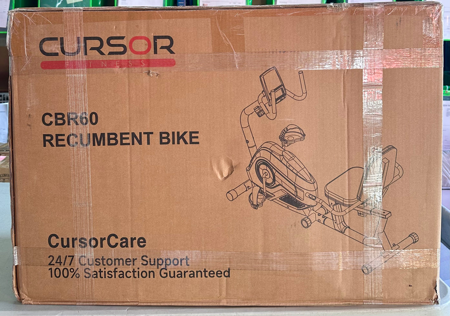 CURSOR FITNESS CBR60 Recumbent Exercise Bike, Stationary Bike for Home with Adjustable Seat, 16-Level Magnetic Resistance Recumbent Exercise Bike for Home Gym Cardio Training (W544)