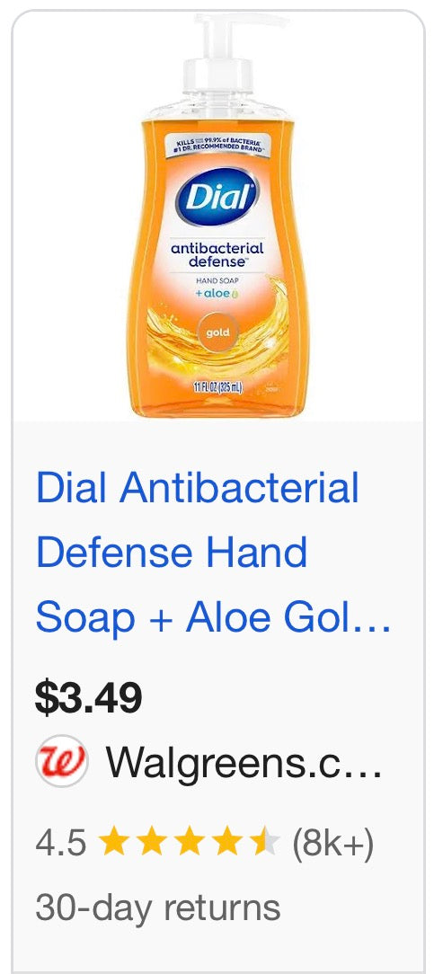 Dial Antibacterial Liquid Hand Soap, Gold, 11 Fl Oz
