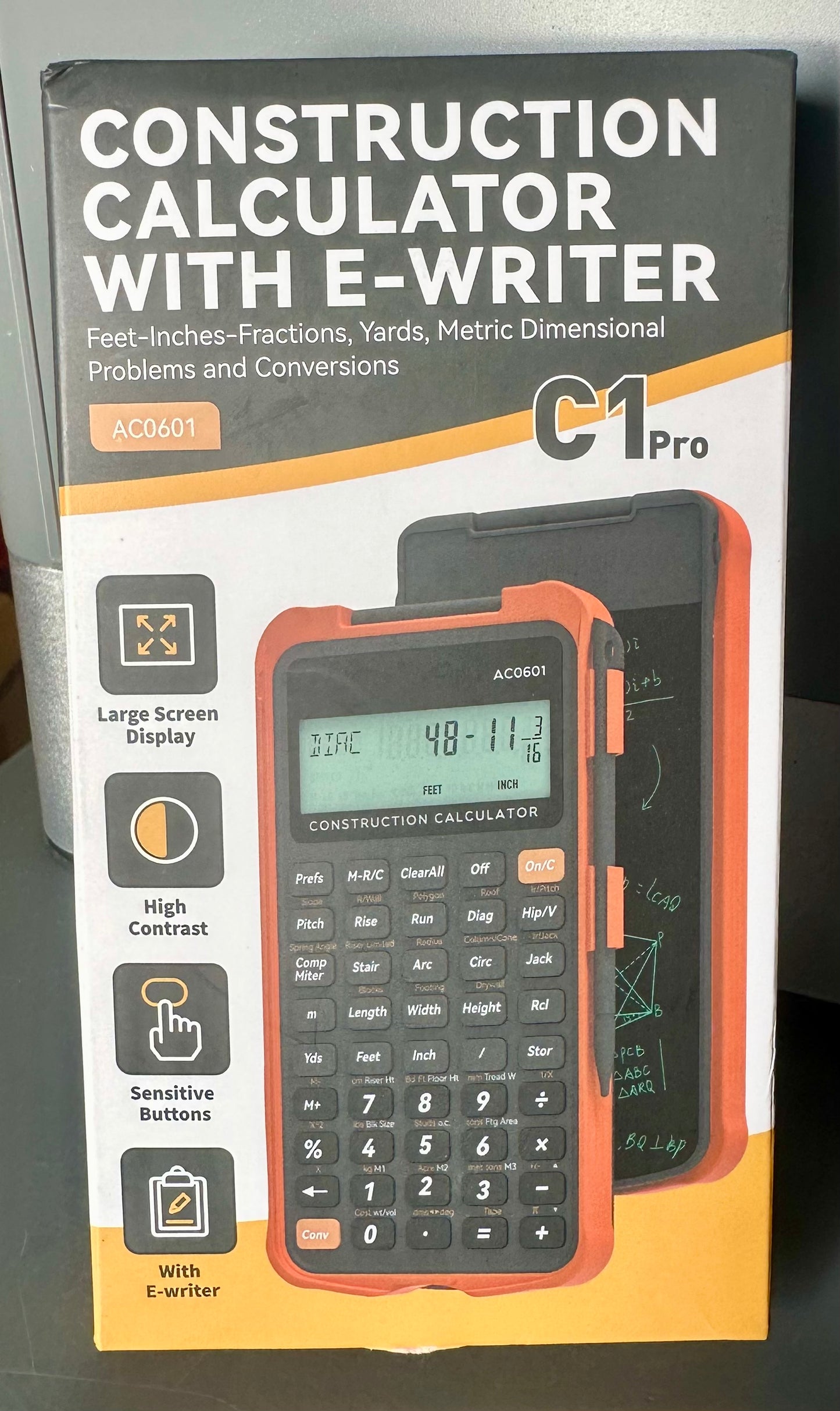 ROATEE Construction Calculator with Notepad, for Contractors, Home Projects, Industrial & Scientific Construction, Engineering Pocket Calculator