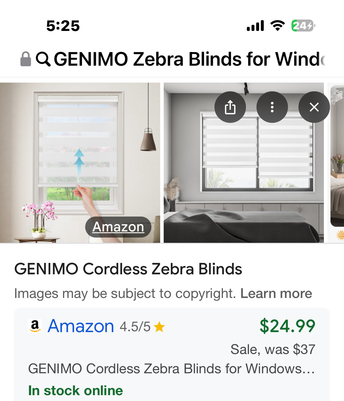 GENIMO Zebra Blinds for Windows, Dual Layer Roller Window Shades, Sheer Window Treatments Privacy Light Control for Day and Night, Mini Blinds for Home, Office, Easy to Install, White, 10" W X 72" H