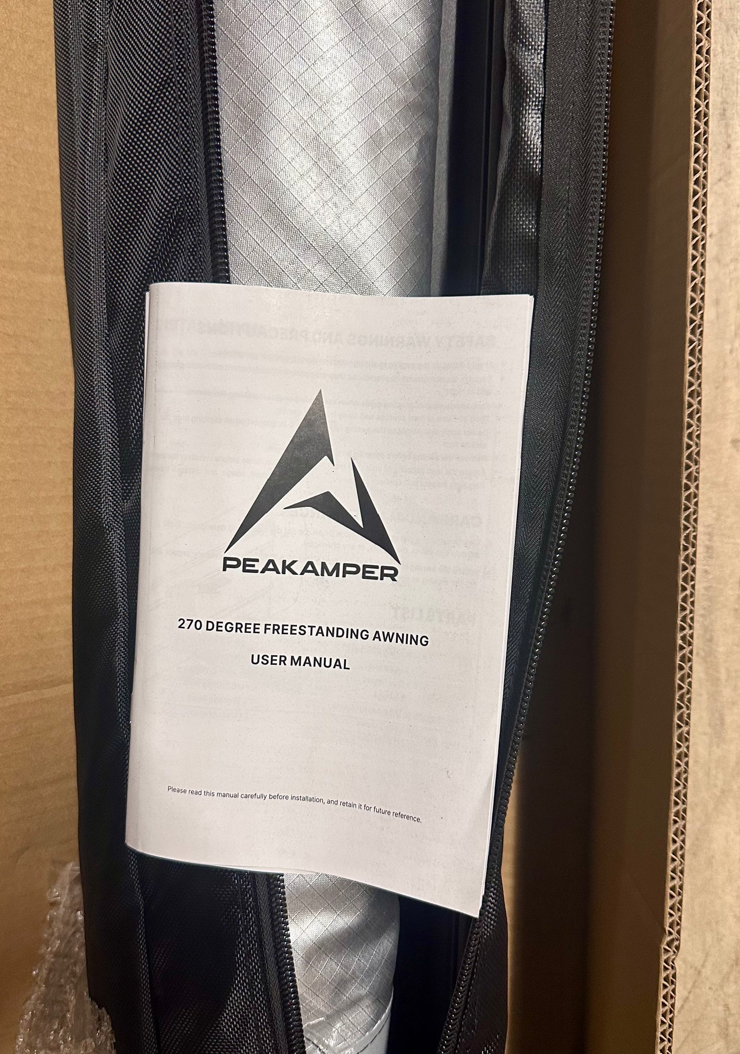 270 Free Standing Awning w/LED Light, 108 sq ft Shelter, Car Side 270 Degree Awning, UV50+ Waterproof Wind Resistant for SUV Van Truck Vehicle, Passenger Side (G897)