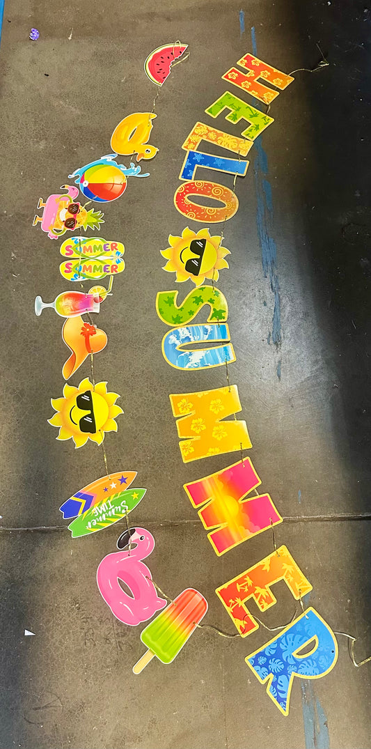 Hello Summer Hanging Banner