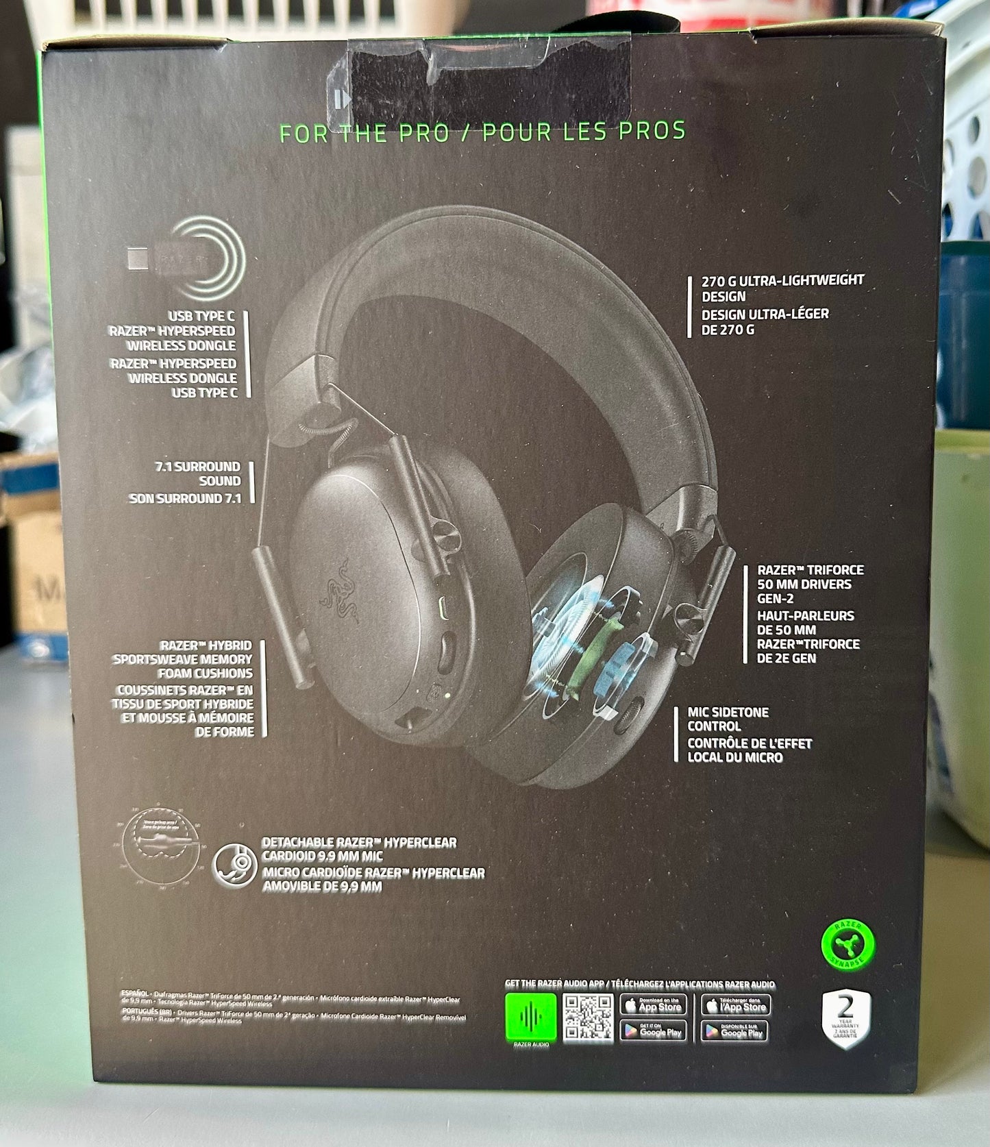 Razer BlackShark V3 X HyperSpeed Wireless Gaming Headset for PC: 50mm Drivers - Cardioid Mic - 2.4 GHz, Bluetooth, USB - Works with Mac, PS5, Nintendo Switch, Smartphone - 70 Hr Battery - Black