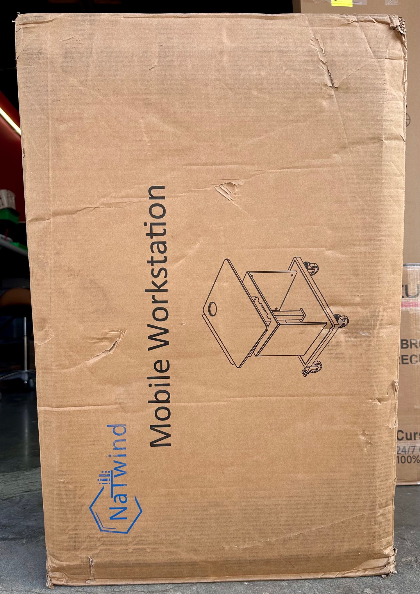 Mobile Workstation, Rolling Laptop Cart with Large Surface & Pneumatic Height Adjustable Design, for Office Presentations, Teachers Podium, Clinic Settings, Work, with Drawer & Open Cabinet (O460)