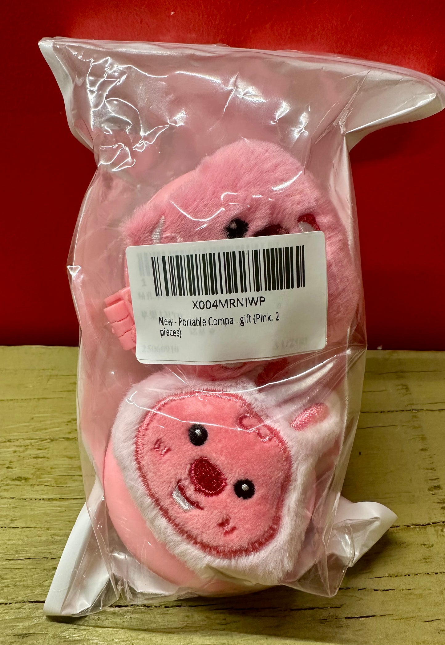 2-Pack Cute Compact Mirror and Pop Up Brush