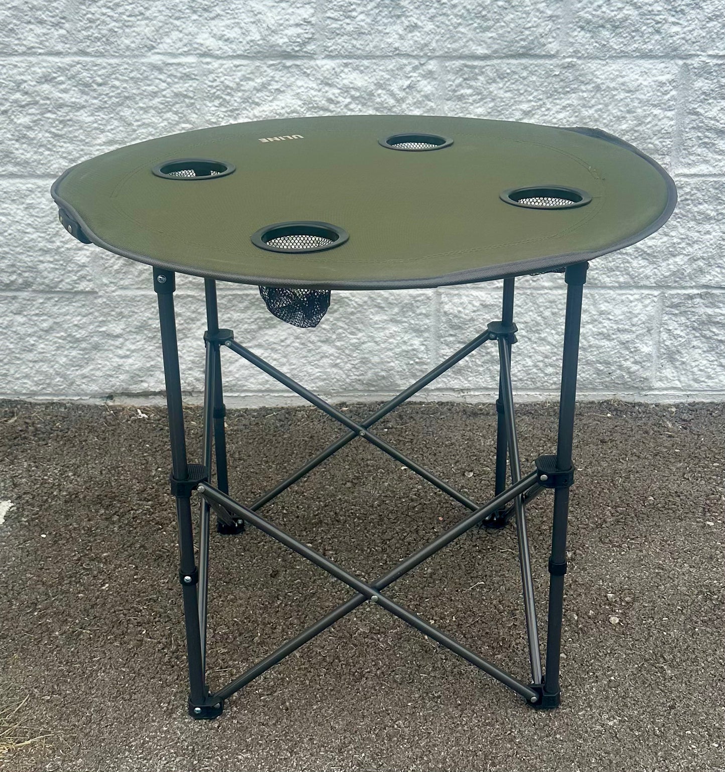 ULINE Folding Camp Table with Built In Cup Holders, 30”x40”x24”