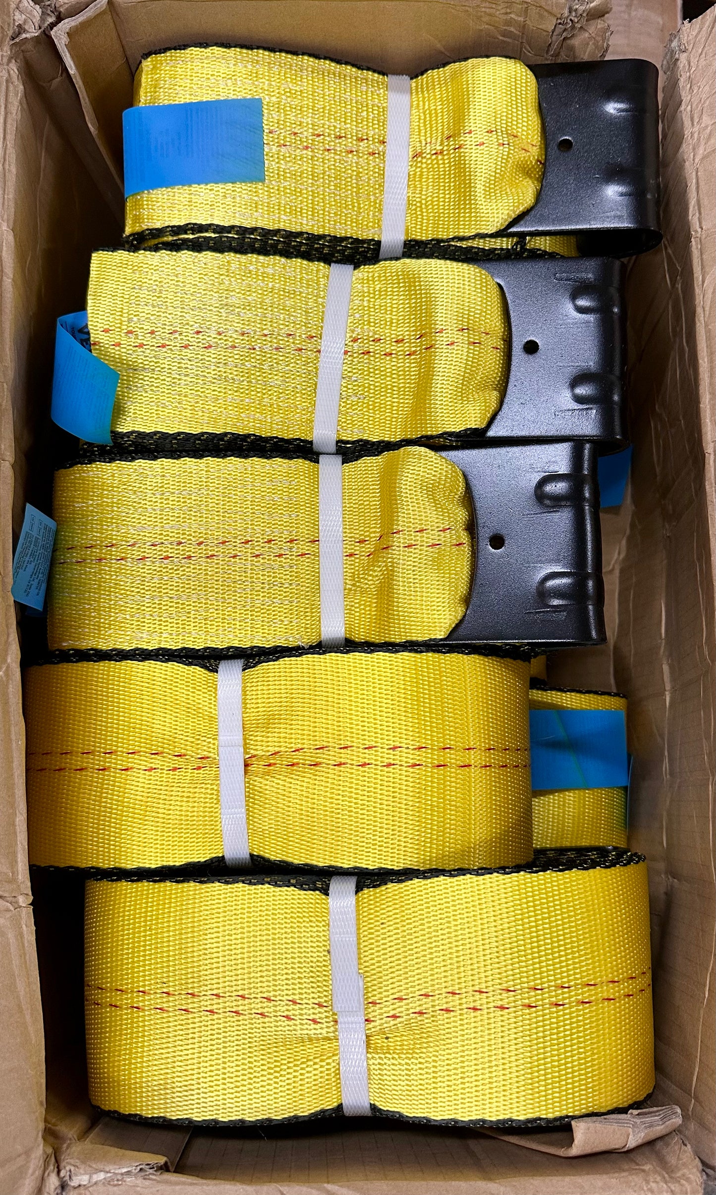 VEVOR Truck Straps, 4" x 40' Heavy Duty Tie Down w/Flat Hooks, 18,000lbs Break Strength, for Flatbeds, Trucks,Trailers, Farms, Rescues, Tree Saver, Yellow(10 Pack) (G809)