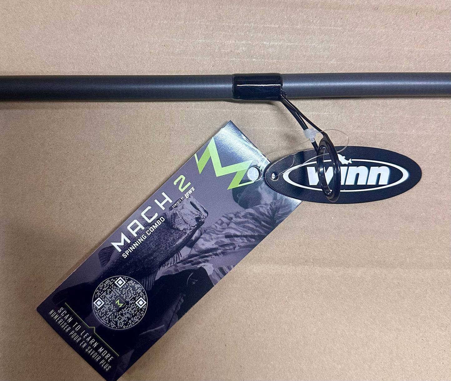 Lew's MACH 2 Spinning Reel and Fishing Rod Combo, IM8 Graphite Blank Fishing Rod, Right or Left-Hand Retrieve, Winn Dri-Tac Ultra Handle, Black/Green (W536)