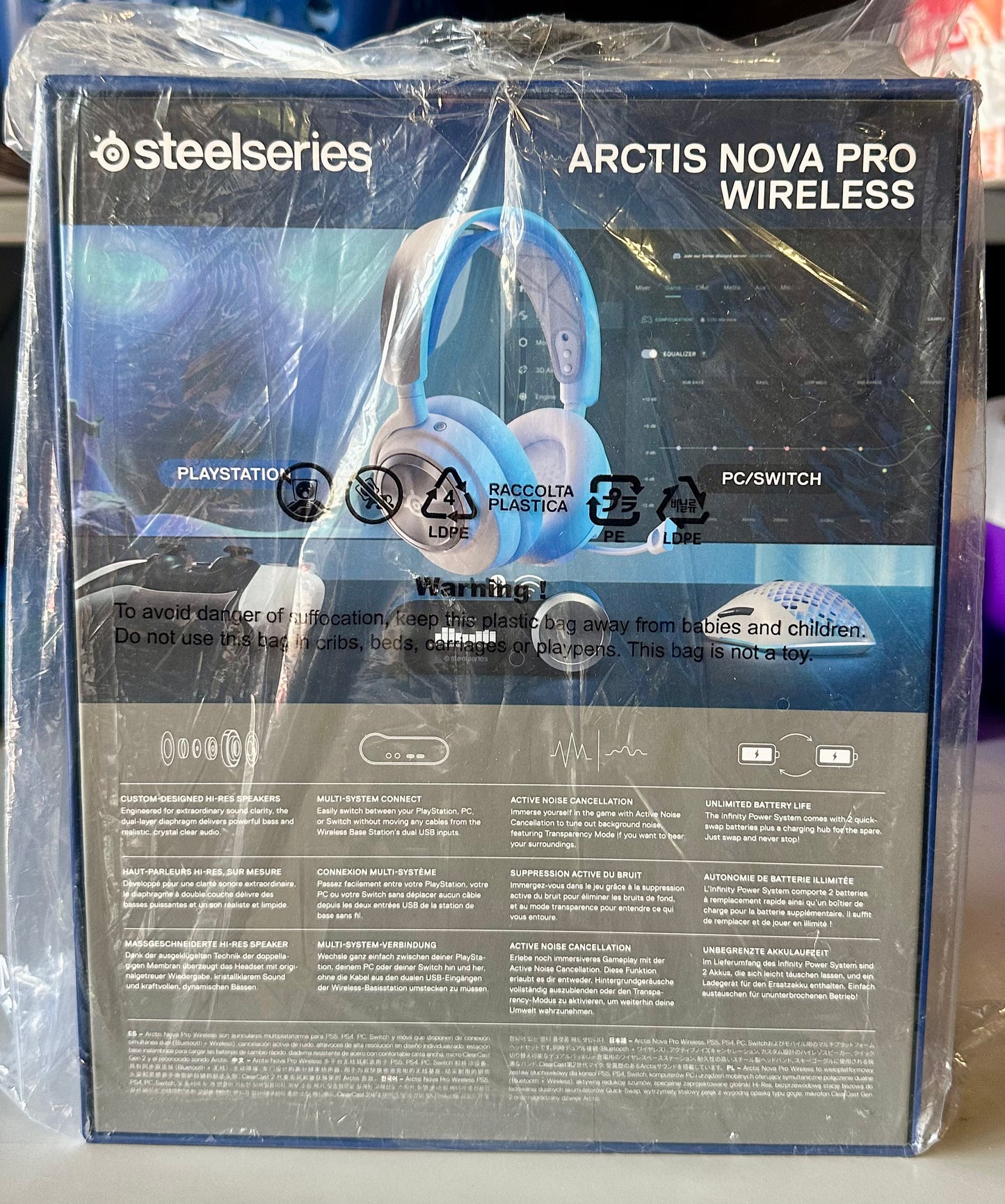 SteelSeries Arctis Nova Pro Wireless Multi-System Gaming Headset - Neodymium Magnetic Drivers - Active Noise Cancellation - Infinity Power System - Gen 2 Mic - PS5, PS4, PC, Switch, Mobile - White