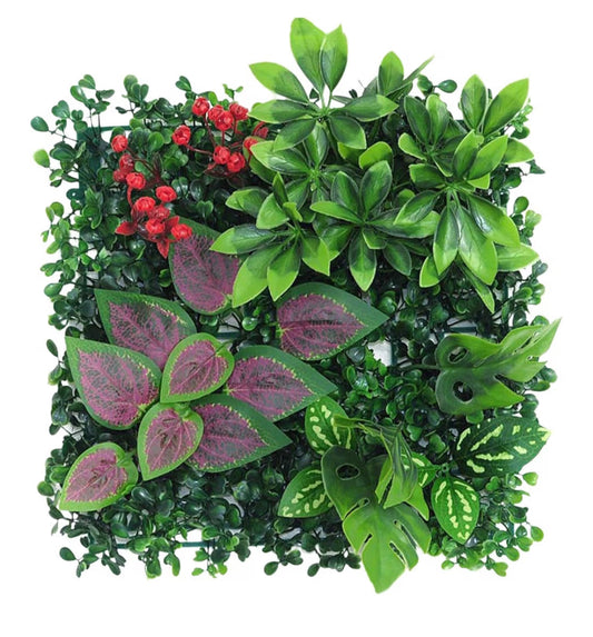 6 Pack Artificial Plant and Grass Panels, 25cm x 25cm