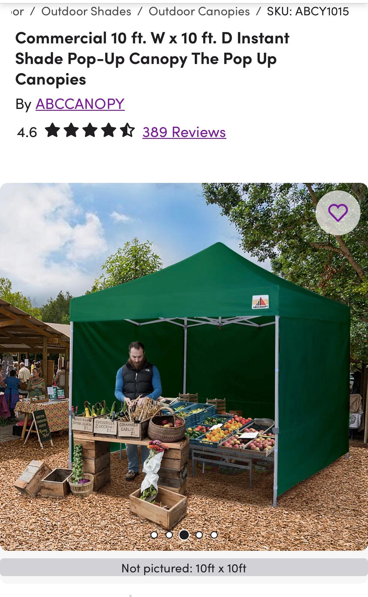 ABCCANOPY Easy Pop Up Canopy Tent with Sidewalls 10x10 Commercial - Series, Green (CP10)