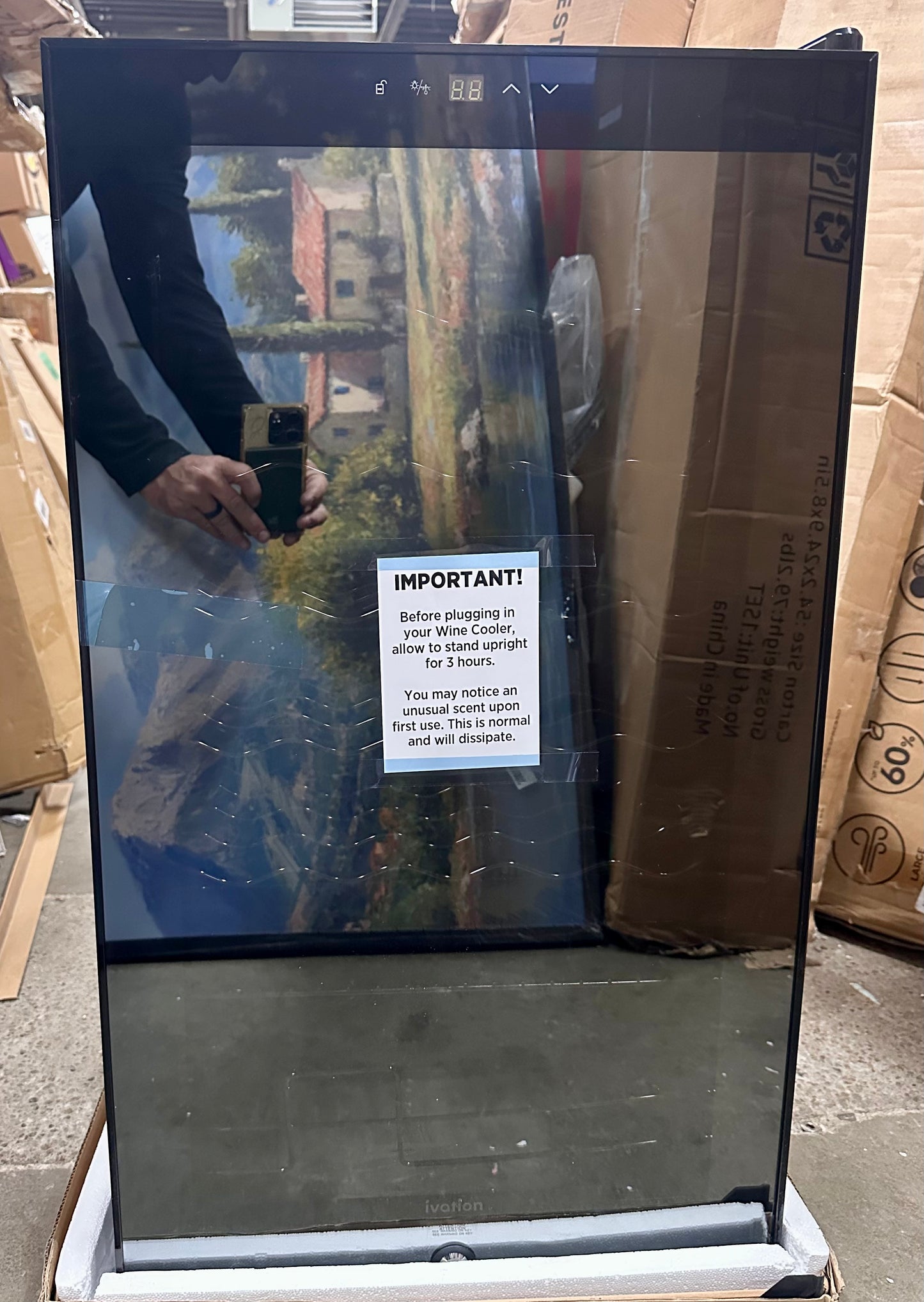 Ivation 34 Bottle Compressor Wine Cooler Refrigerator w/Lock, Large Freestanding Wine Cellar For Red, White, Champagne or Sparkling Wine, 41f-64f Digital Temperature Control, Glass Door, Black (R718)