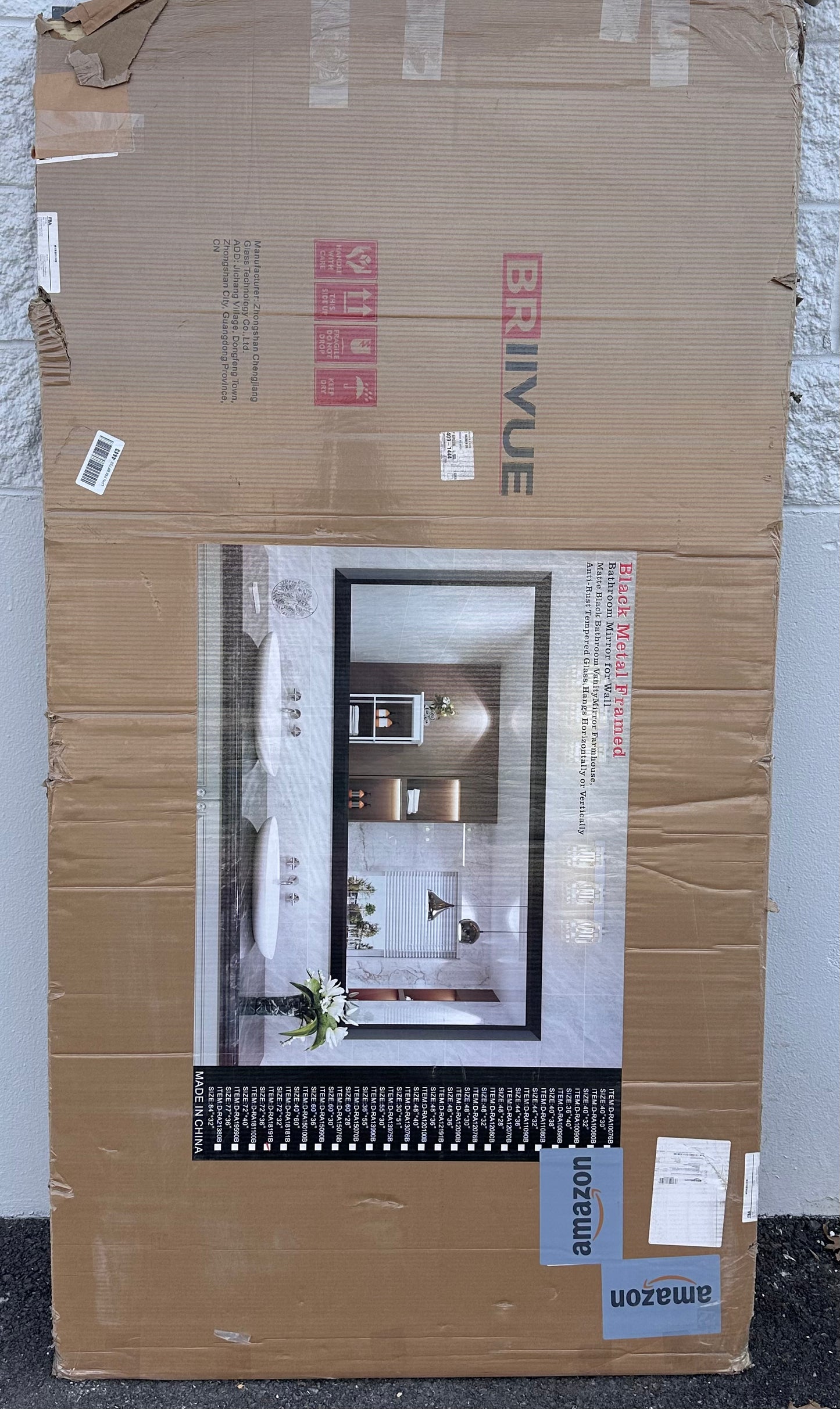 72x36 Inch Black Bathroom Mirror for Wall, Thick Metal Framed Rectangle Mirrors for Over Sink, Bedroom, Living Room, Entryway, Anti-Rust, HD Tempered Glass (M433)