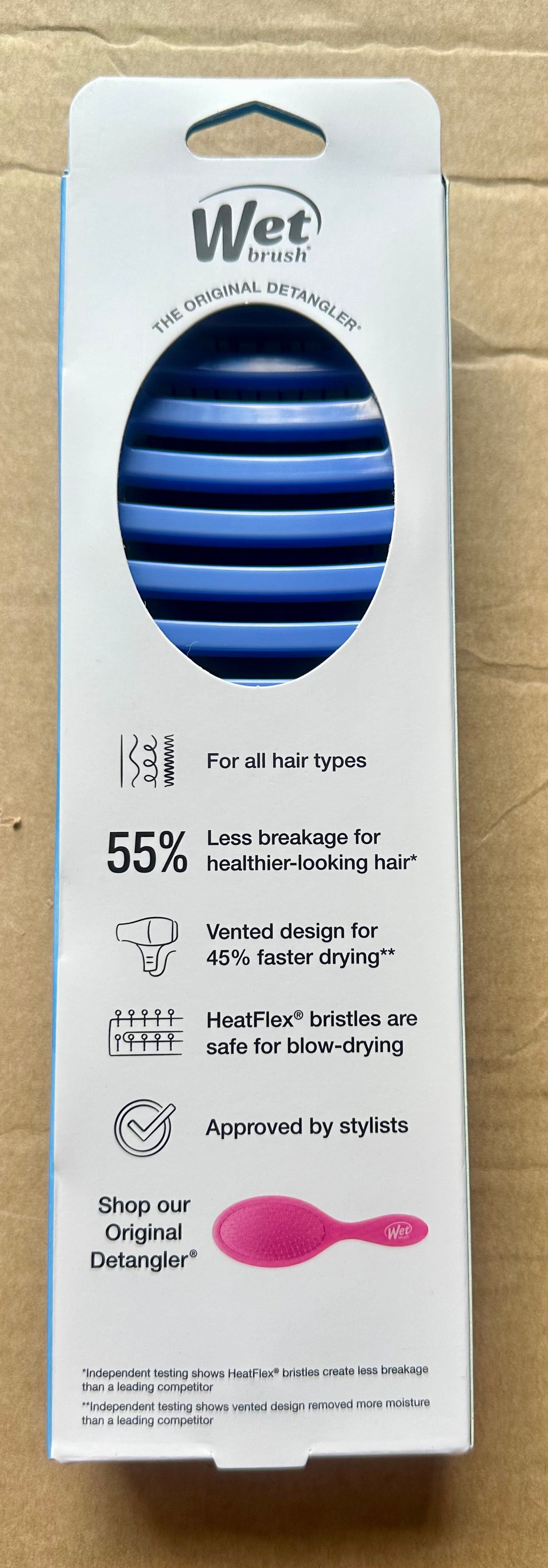 Wet Brush Detangling Brush, Original Detangler Brush (Sky) - Wet & Dry Tangle-Free Hair Brush for Women & Men - No Tangle Soft & Flexible Bristles for Straight, Curly, & Thick Hair