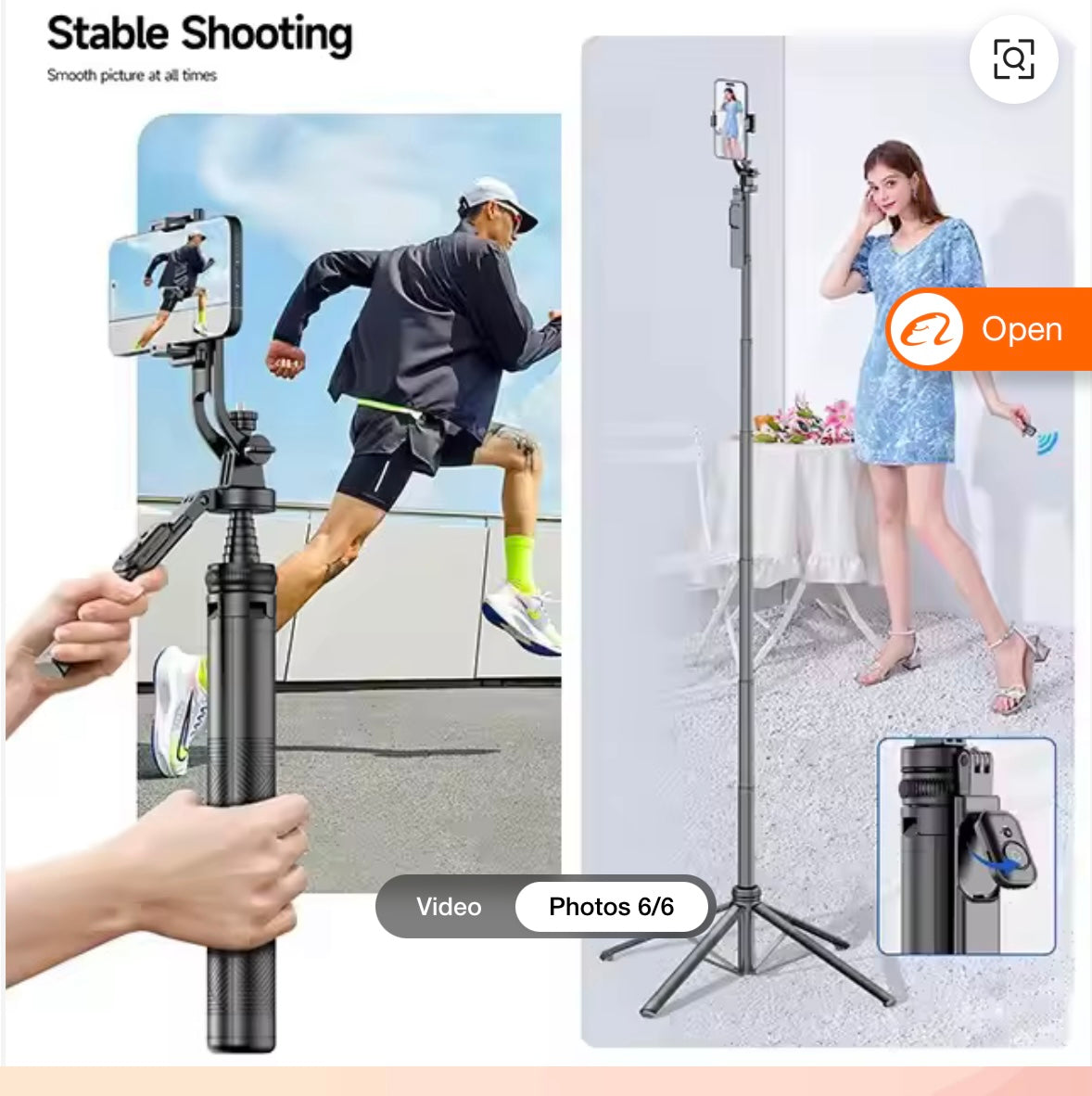 C18 Multifunctional Quadrapod selfie stick with extendable stand