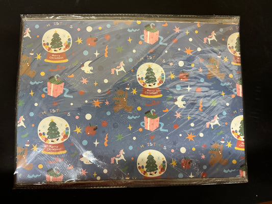 Christmas Wrapping Paper 12 Sheets - with Gift Tag & String & Christmas Stickers - Xams Gift Wrap Green Blue Pink Winter Gift Wrapping Paper - 20"x 28"
