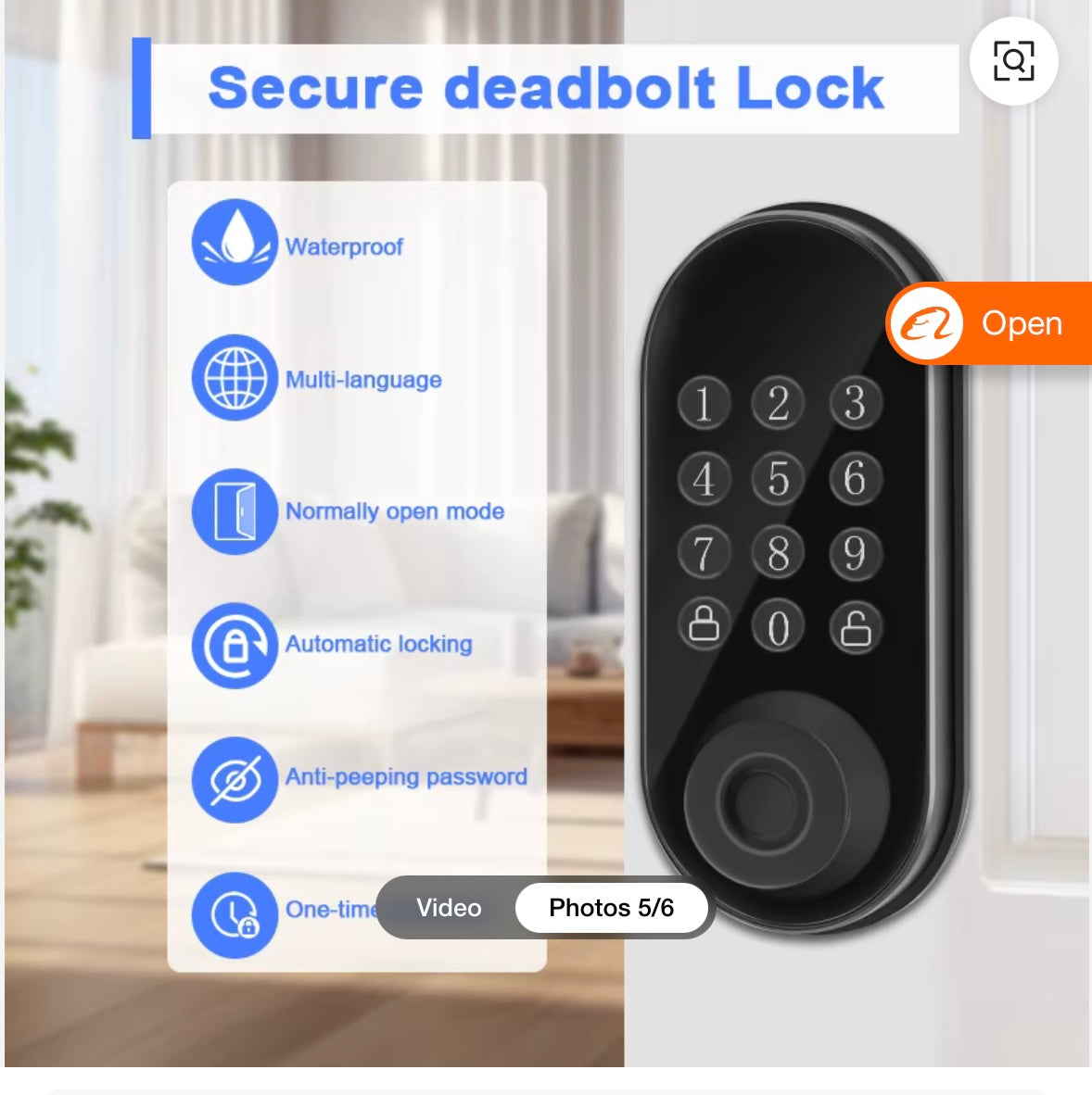 Keyless Entry Door Lock, Smart Lock with App Control, Fingerprint Door Lock, Electronic Keypad Deadbolt, Auto & One Touch Lock | Digital Smart Door Locks | Easy Installation | IP54 Waterproof