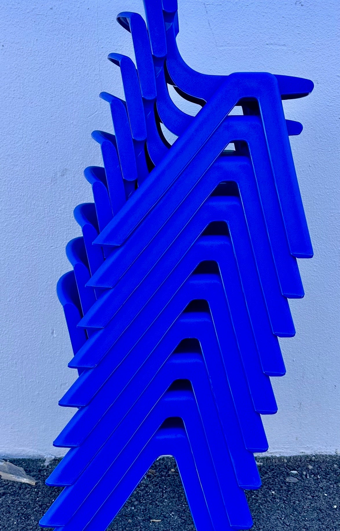 10 Chairs -  12in Plastic School Stack Chair, Classroom Furniture, Blue, 10-Piece (R723)