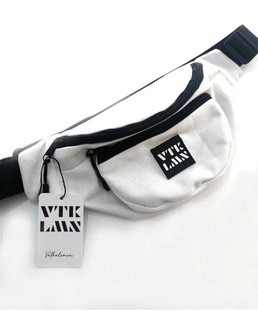 Vatkalimon White Bum Bag. Unisex Fanny Pack, Crossbody Bag for Women, Sling Bag for Men, Belt Bag with Adjustable Strap
