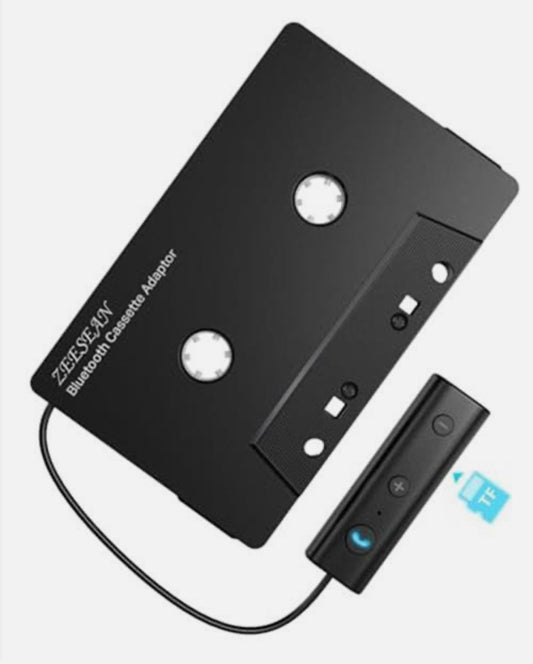 zeesean Car Bluetooth 5.1 Cassette Adapter Support TF Card, Wireless Cassette Aux Adapter, Car Audio Bluetooth Receiver, Tape Player Adapter for Vehicle, Small
