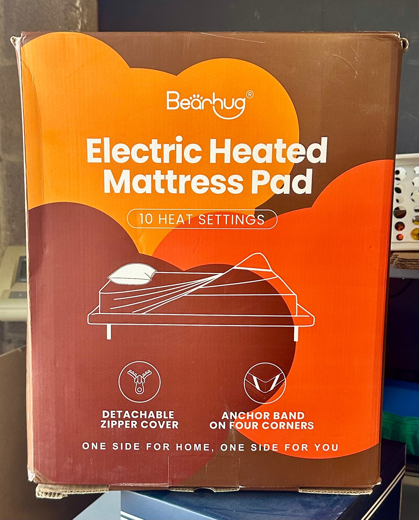 Bearhug Heated Mattress Pad, King Size 78"x80" with Zippered Detachable Cover, Dual Control Electric Bed Warmer, Machine Washable with 10 Heat Settings & 12H Auto Off