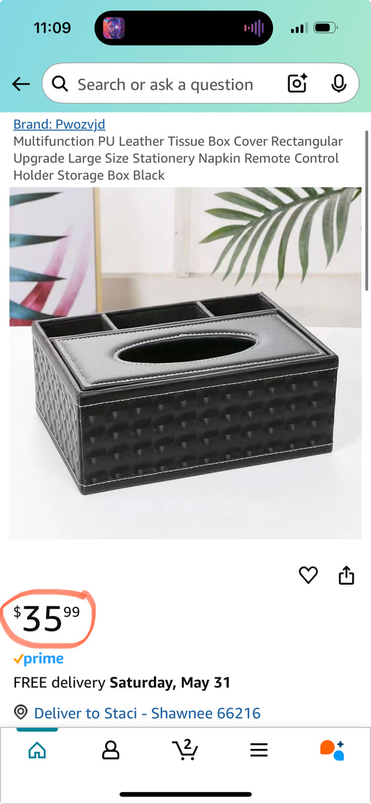 Multifunction PU Leather Tissue Box Cover Rectangular Upgrade Large Size Stationery Napkin Remote Control Holder Storage Box Black