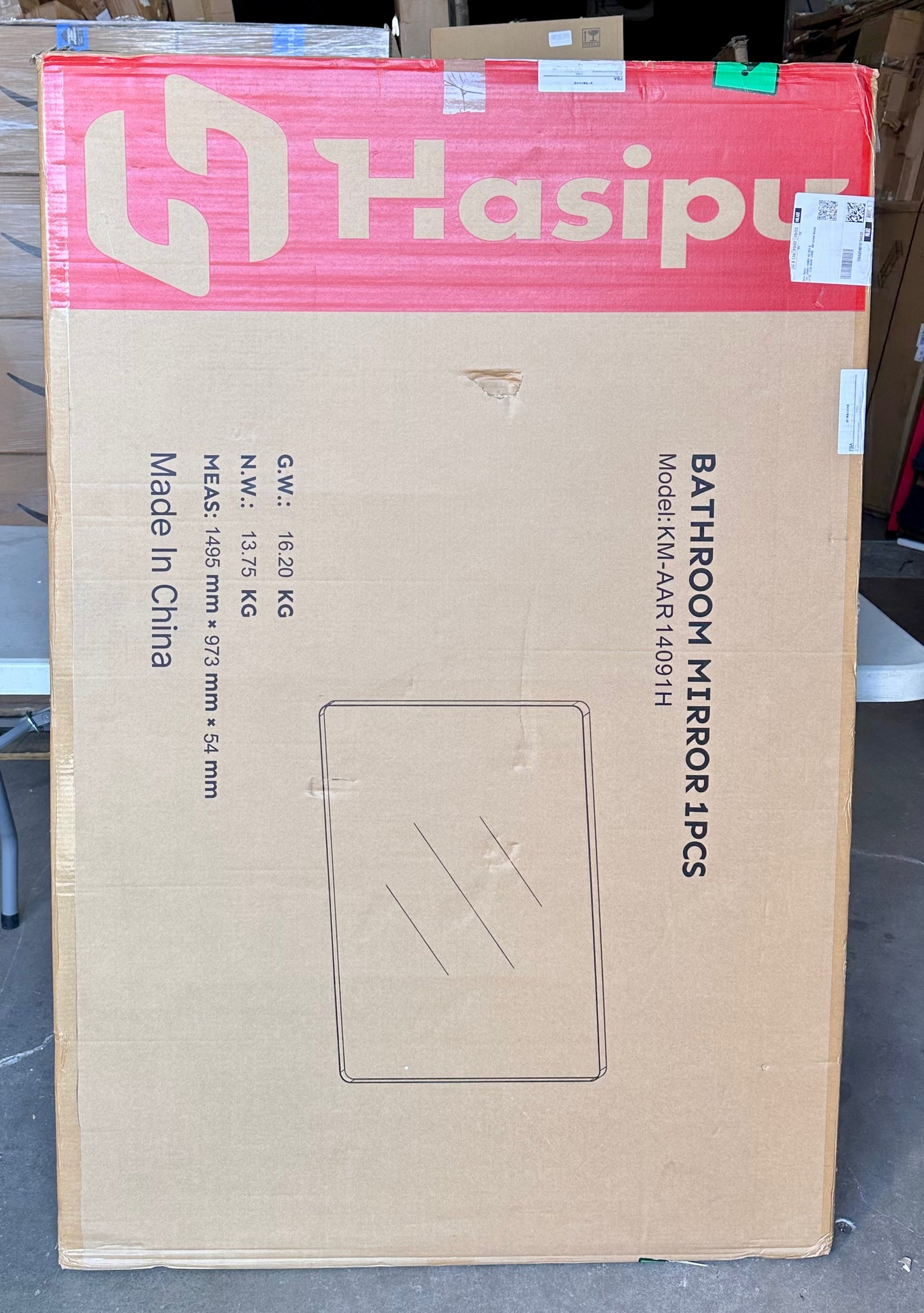 Hasipu Black Bathroom Mirror, 55 x 36 Inch Deep Metal Framed Mirror, Rectangular Home Decor, Anti-Rust, Tempered Glass, Horizontal or Vertical (M443)