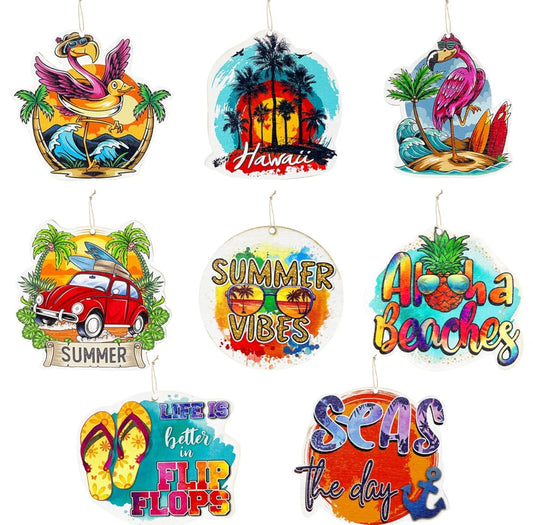 16Pcs Hawaiian Luau Party Decoration Flamingo Hanging Tree Ornament