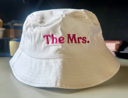 Coucoland White “The Mrs.” Bucket Hat - Beach, Sun, Bachelorette Party