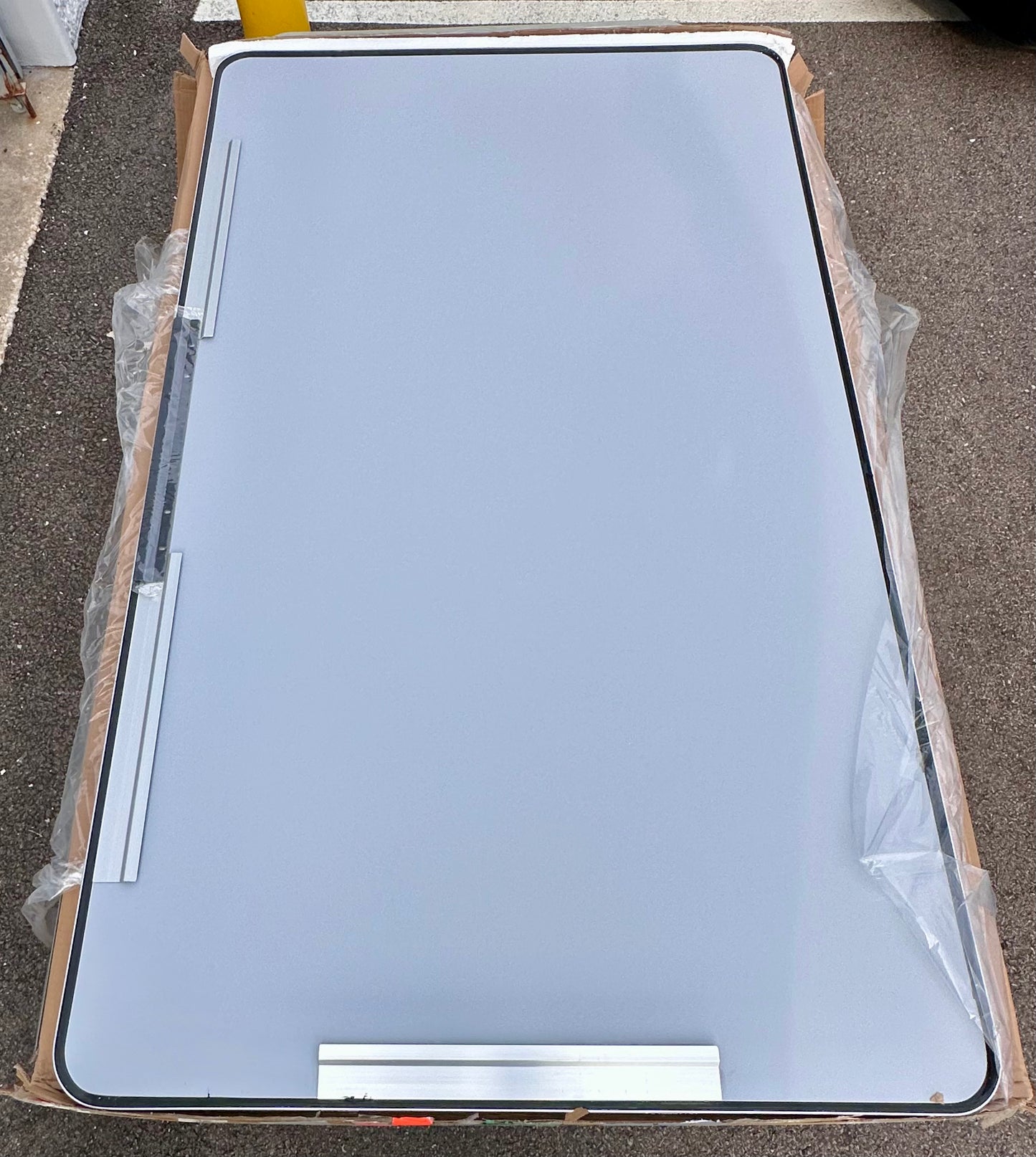 60X36 Inch Brushed Nickel Bathroom Mirror, Silver Metal Frame Mirror, Rounded Rectangle Silver Bathroom Vanity Mirror, Tempered Glass, Anti-Rust, Hangs Horizontally or Vertically (M441)