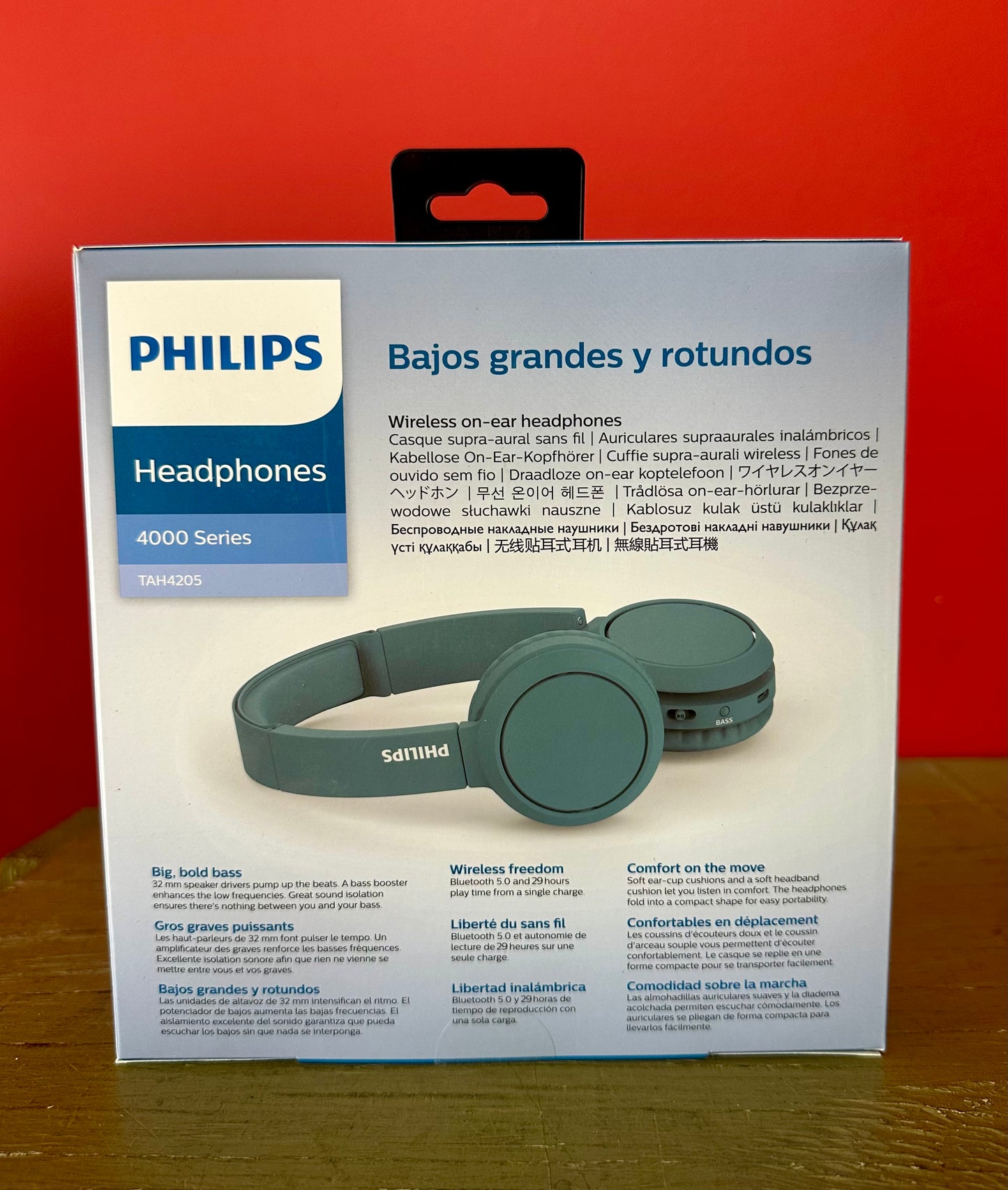 Philips TAH4205 Wireless On-Ear Headphones (Blue)