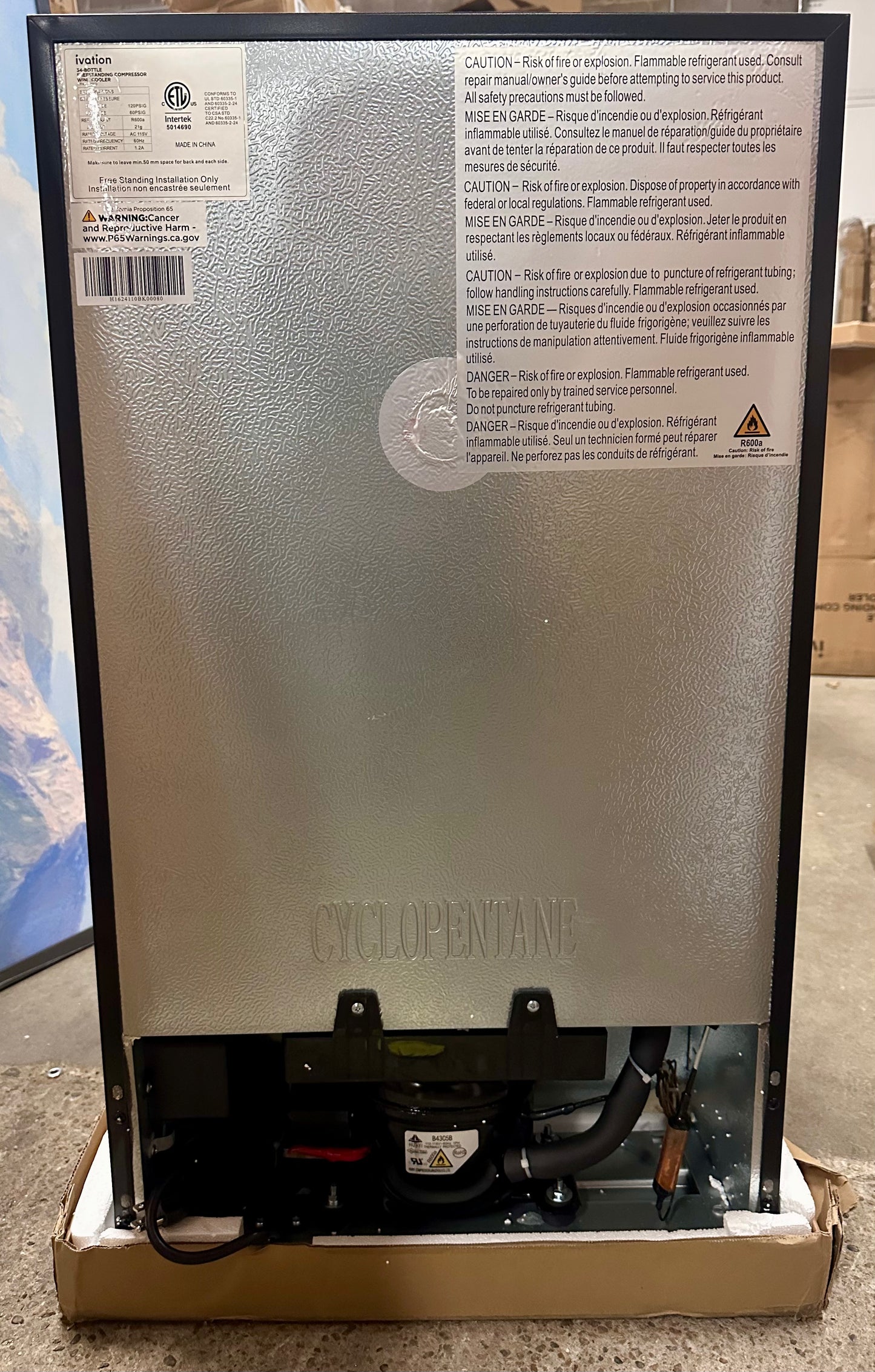 Ivation 34 Bottle Compressor Wine Cooler Refrigerator w/Lock, Large Freestanding Wine Cellar For Red, White, Champagne or Sparkling Wine, 41f-64f Digital Temperature Control, Glass Door, Black (R718)