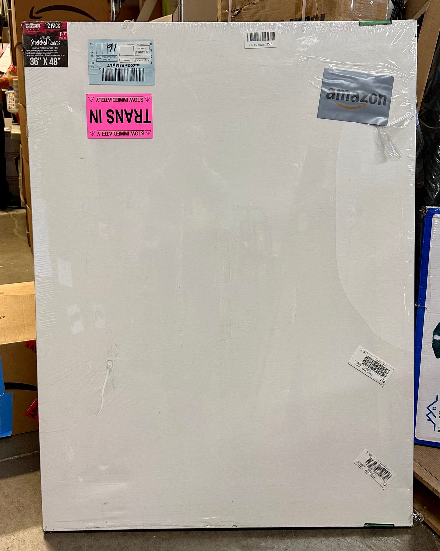 U.S. Art Supply Rectangle Stretched Canvas for Painting 36x48 inch Gallery Depth 1-1/2" Thick, 2-Pack - 17oz Acrylic Gesso Triple Primed, Professional Artist Quality, 100% Cotton - Oil, Pouring Paint (O508)