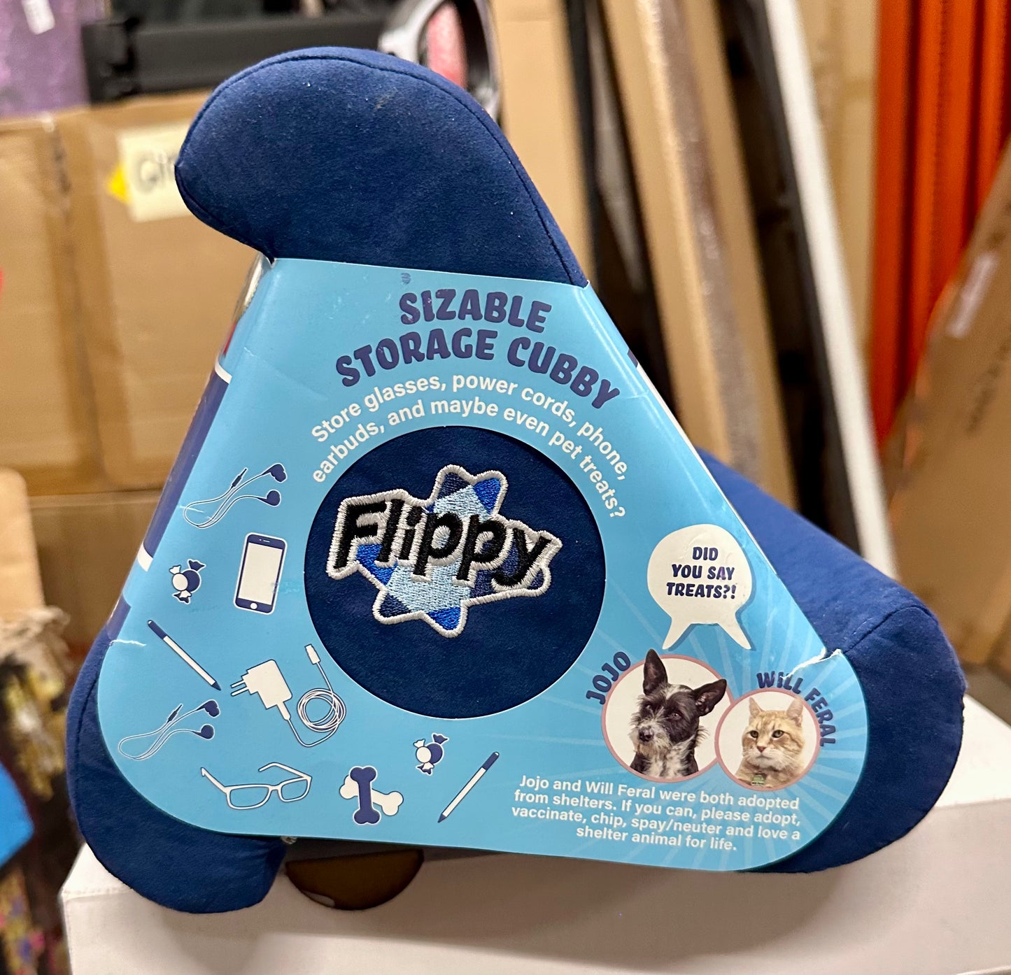 Flippy Original Tablet Pillow Stand & iPad Holder, Gift for Book Lovers & Readers, Multi-Angle Stand with Storage for Lap, Desk & Bed, Compatible with Kindle, Fire, iPad & Samsung, True Blue