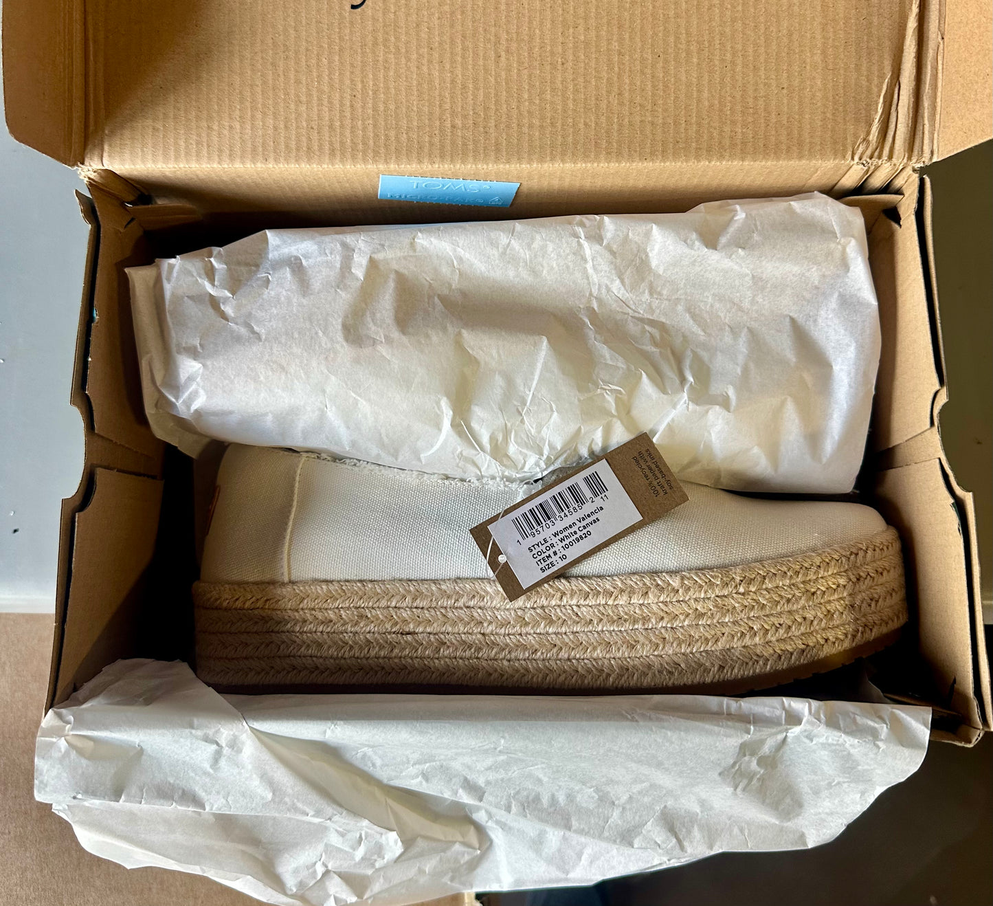 TOMS Women's Valencia Platform Espadrille, Textile Upper, OrthoLite Insole (Size (W)10)