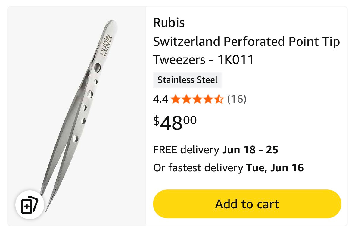 Rubis Switzerland Evolution/Elegance Two Tip Tweezer-Silver