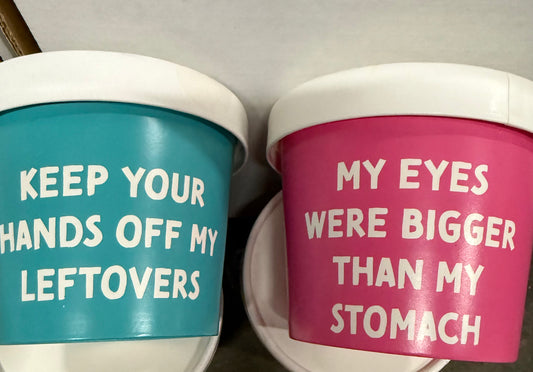 10x 2packs Leftover Containers To-Go Serving Cups with Cute Quotes (10 x 2packs = 20 containers)