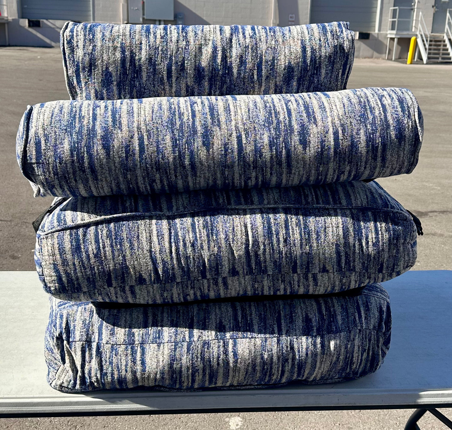 Folding Sofa Bed, Convertible Sleeper Chair Bed, Floor Couch for Adults with Back Support and Pillow, Comfy Floor Sofa Lounge for Small Spaces, Zha Blue (L1103)