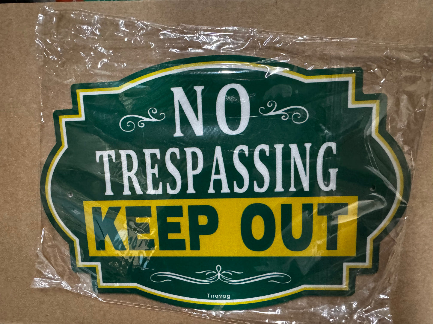 NO TRESPASSING Signs-KEEP OUT Signs-2 pack 7 x 10 Inches Metal Reflective Sturdy Rust Aluminum Weatherproof Easy to Install For Outdoors Use Yard Farm Fence Home