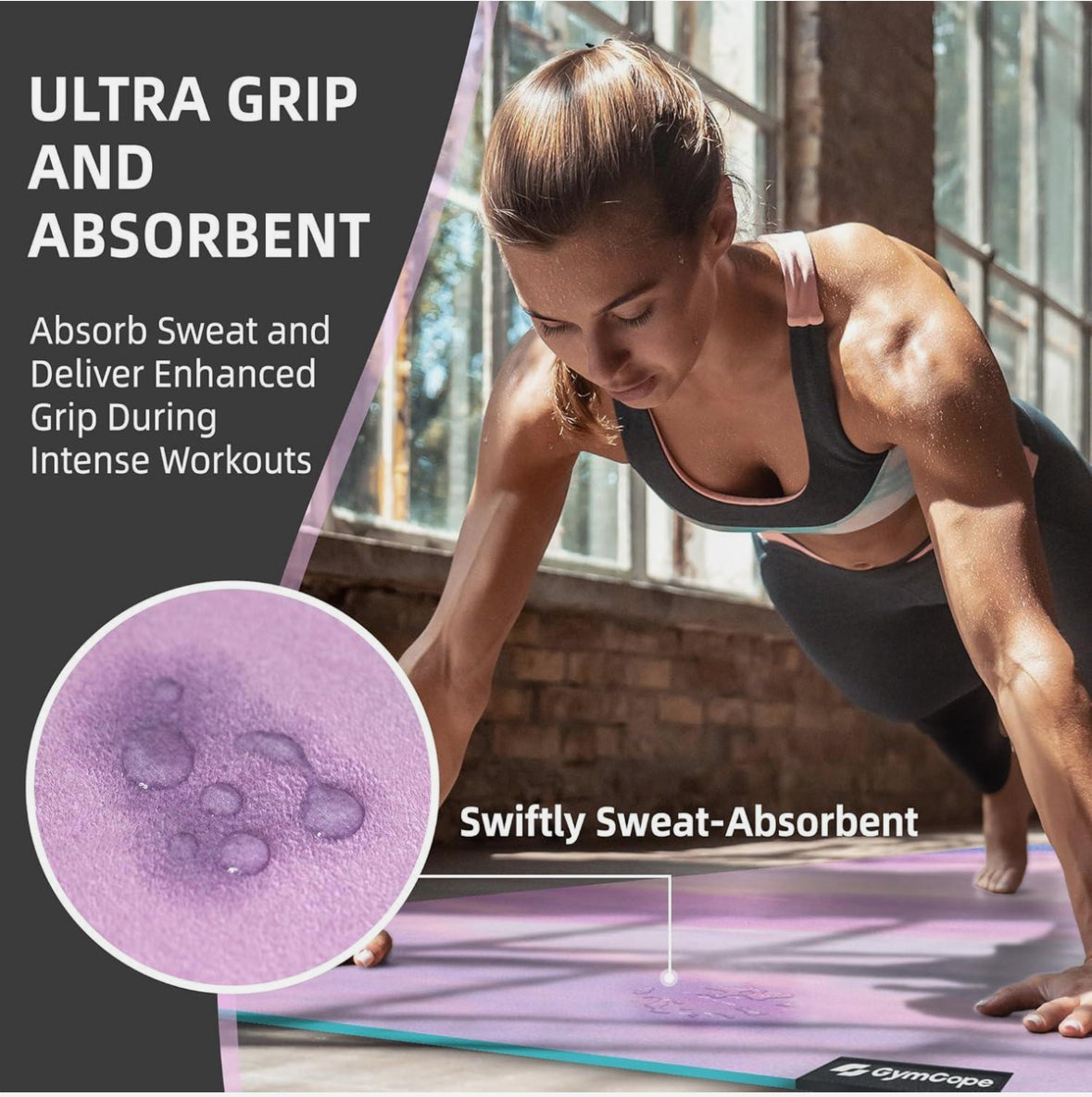 GymCope Suede Yoga Mat Sunset Pink 72” x 24”
