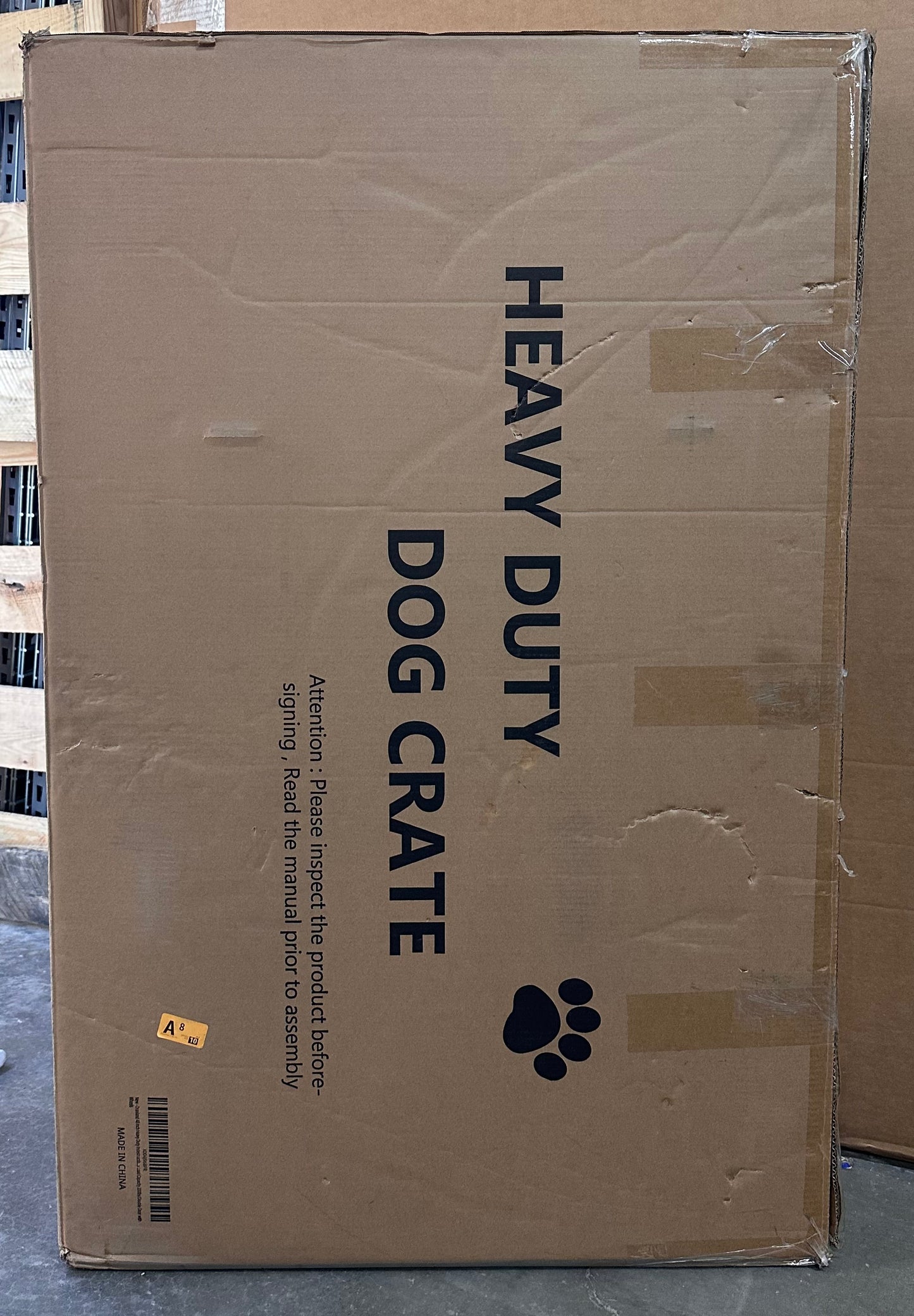 Oranland 48 inch Heavy Duty Indestructible Dog Crate,Reinforced for Large Dogs, XL Dog Crate for High Anxiety Dogs/Max Load Capacity 250lbs/Double Door with Wheels (R729)