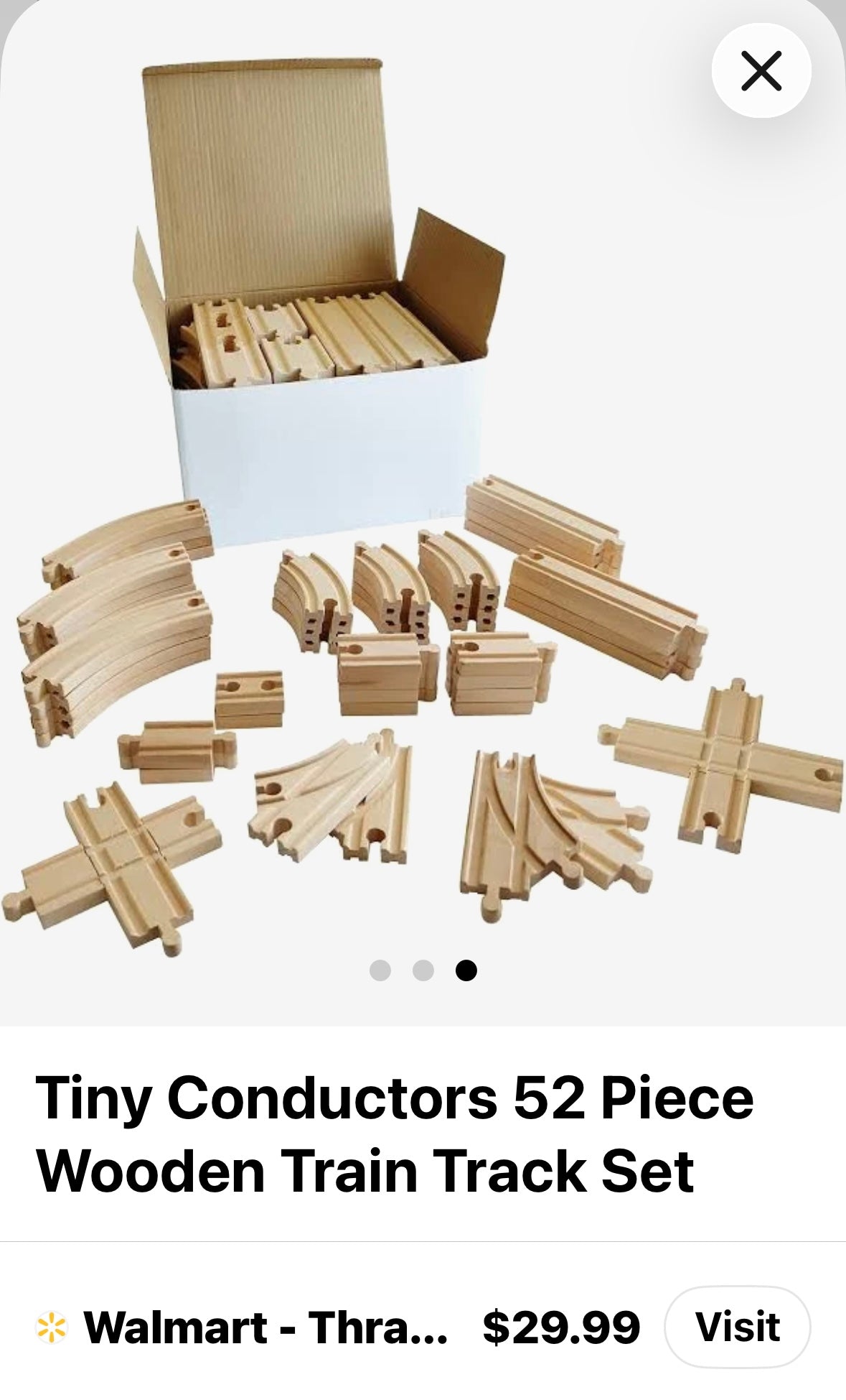 Tiny Conductors 52 Piece Wooden Train Track Set