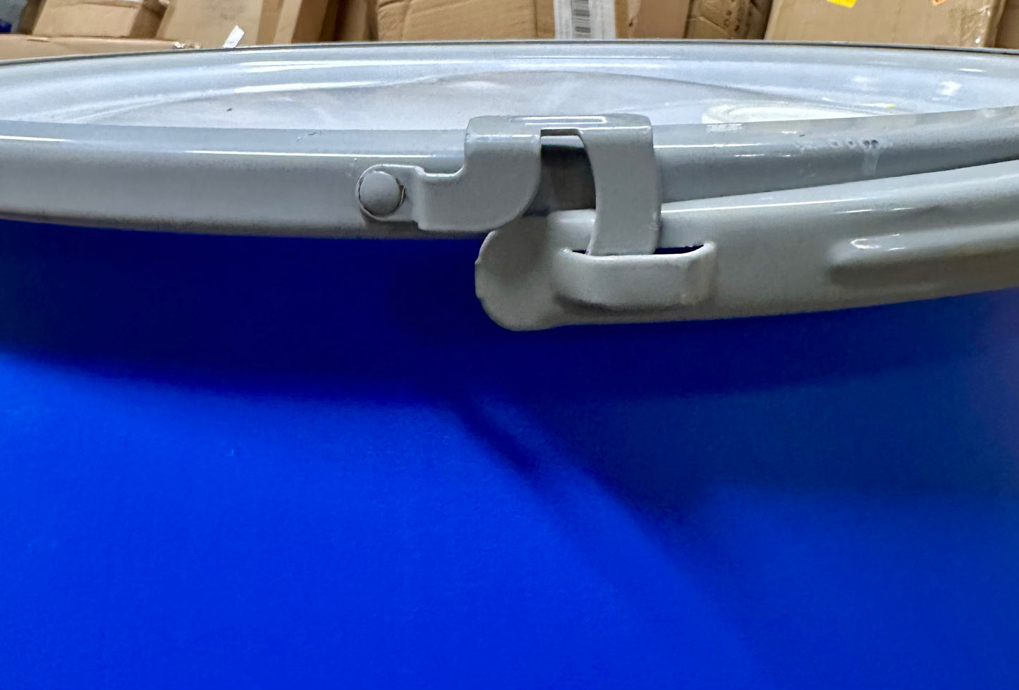 Eagle 55 Gallon Plastic Drum with Lid, Metal Lever-Lock, 36.4"x22.5", Open Head Lab Pack Drum Made of Durable, Lightweight HDPE, Withstands Weather and Chemicals, Made in USA, Blue, 1656MB (G928)