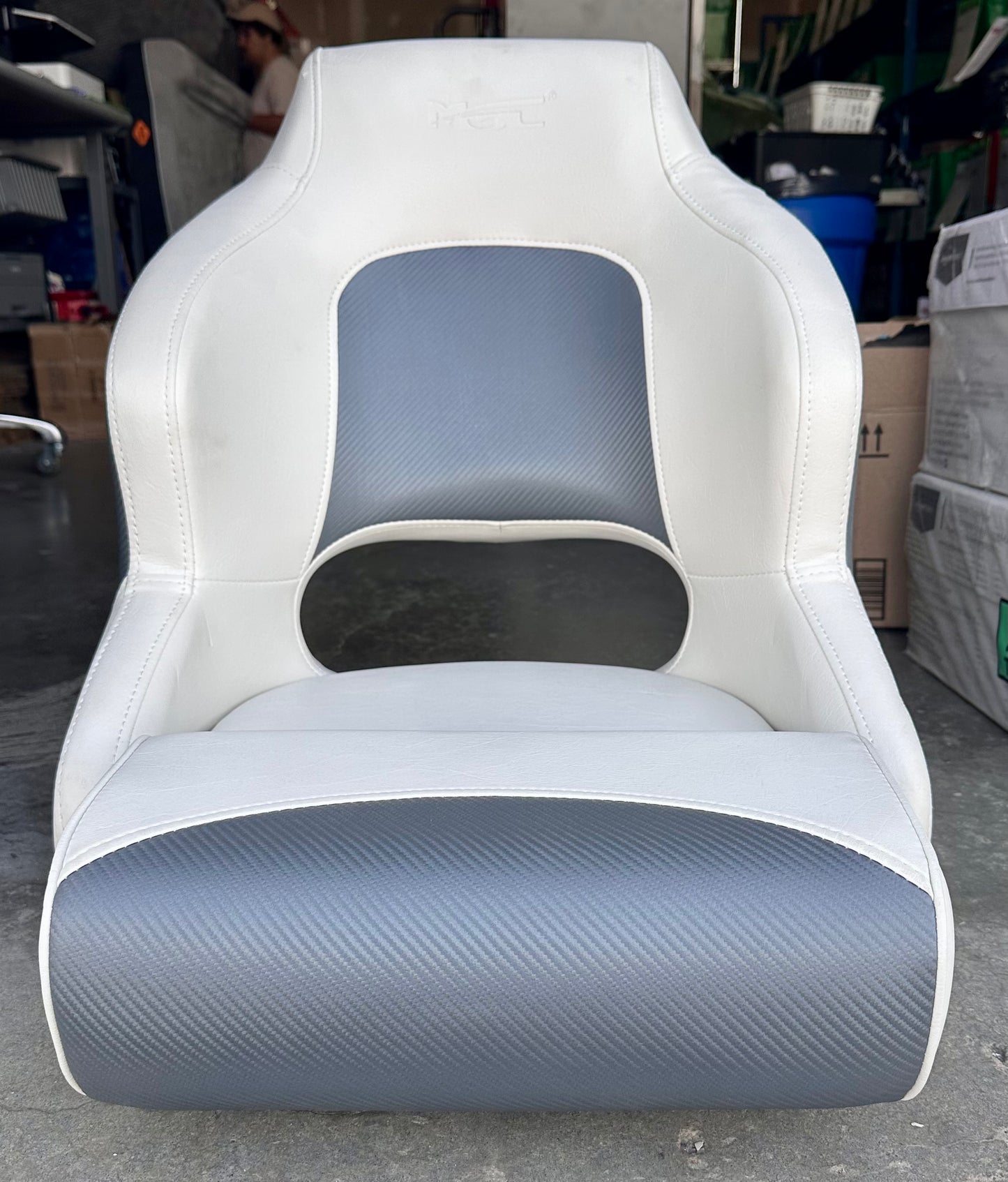 MSC Captain Boat Seat (White/Grey) (W512)