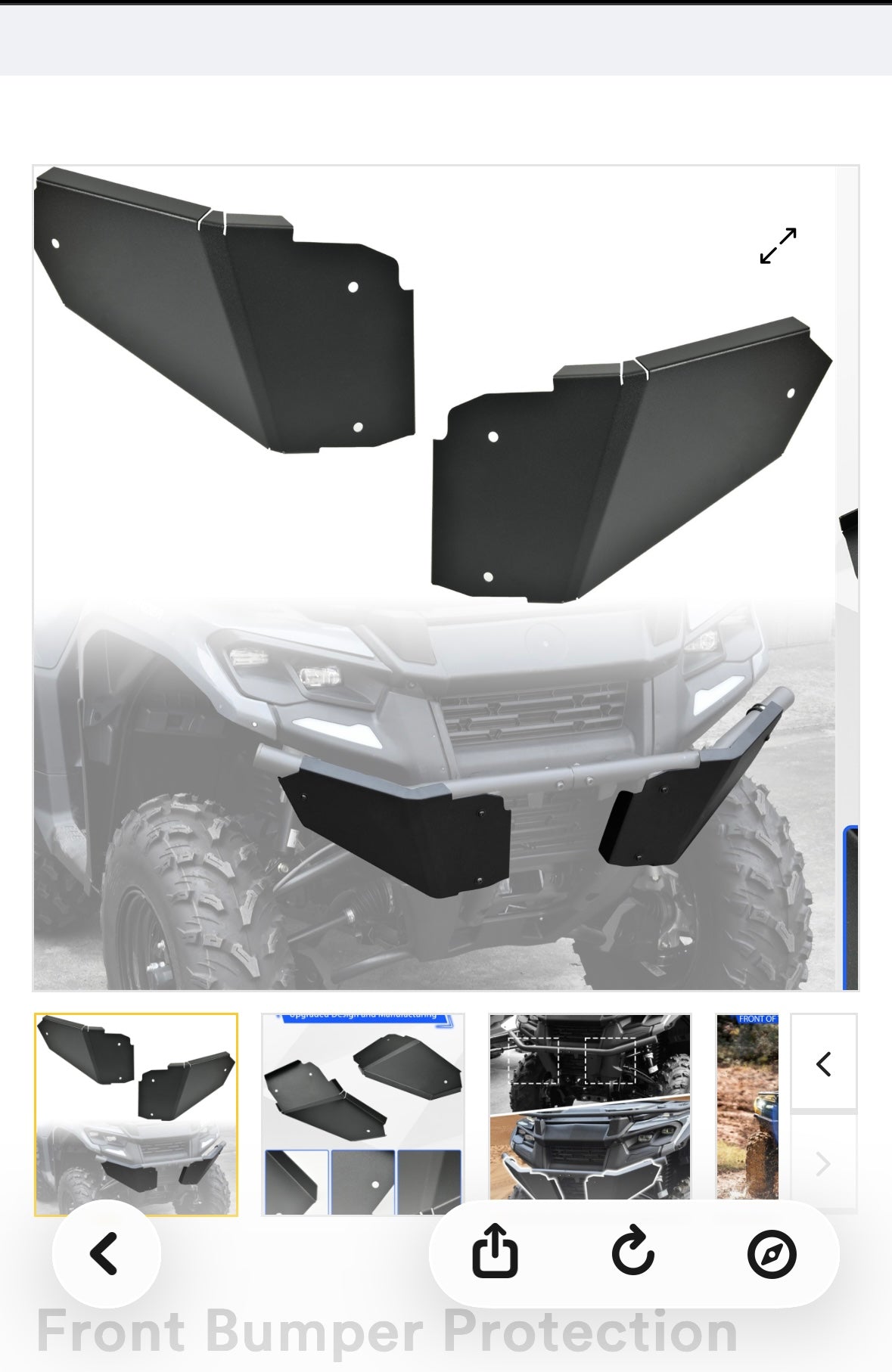SLORIMOD EXTREME Front Bumper Protection Plates for Can-Am Outlander 500 700 PRO 2023-2025 Accessories, Heavy Duty Steel Front Brushguard Protector Cover Skid Plates, Replaces OEM part# 715005439