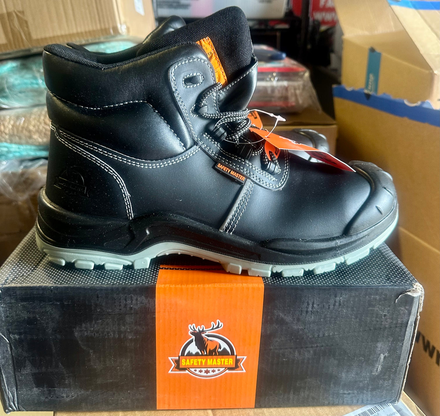 Waterproof Steel Toe Boots for Men - 6" Leather Mens Work Boots, Slip-Resistant, Puncture Proof Midsole, Indestructible Construction Boots, Ideal for Construction & Industrial Use (Men’s 10.5 Wide)