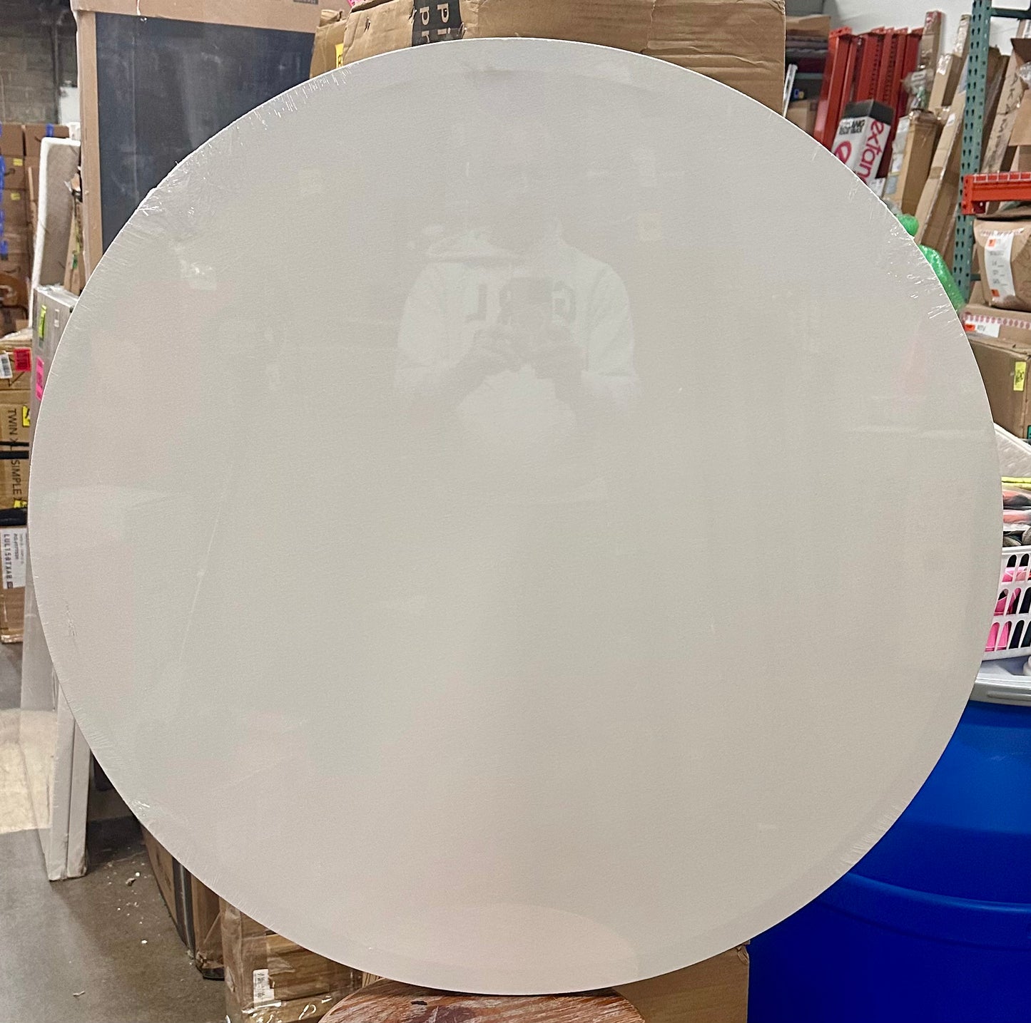 36” Diameter Round Gallery Depth 1-1/2" Profile Stretched Canvas - Acrylic Gesso Triple Primed 12-Ounce 100% Cotton Acid-Free, Stapled Back (O511)