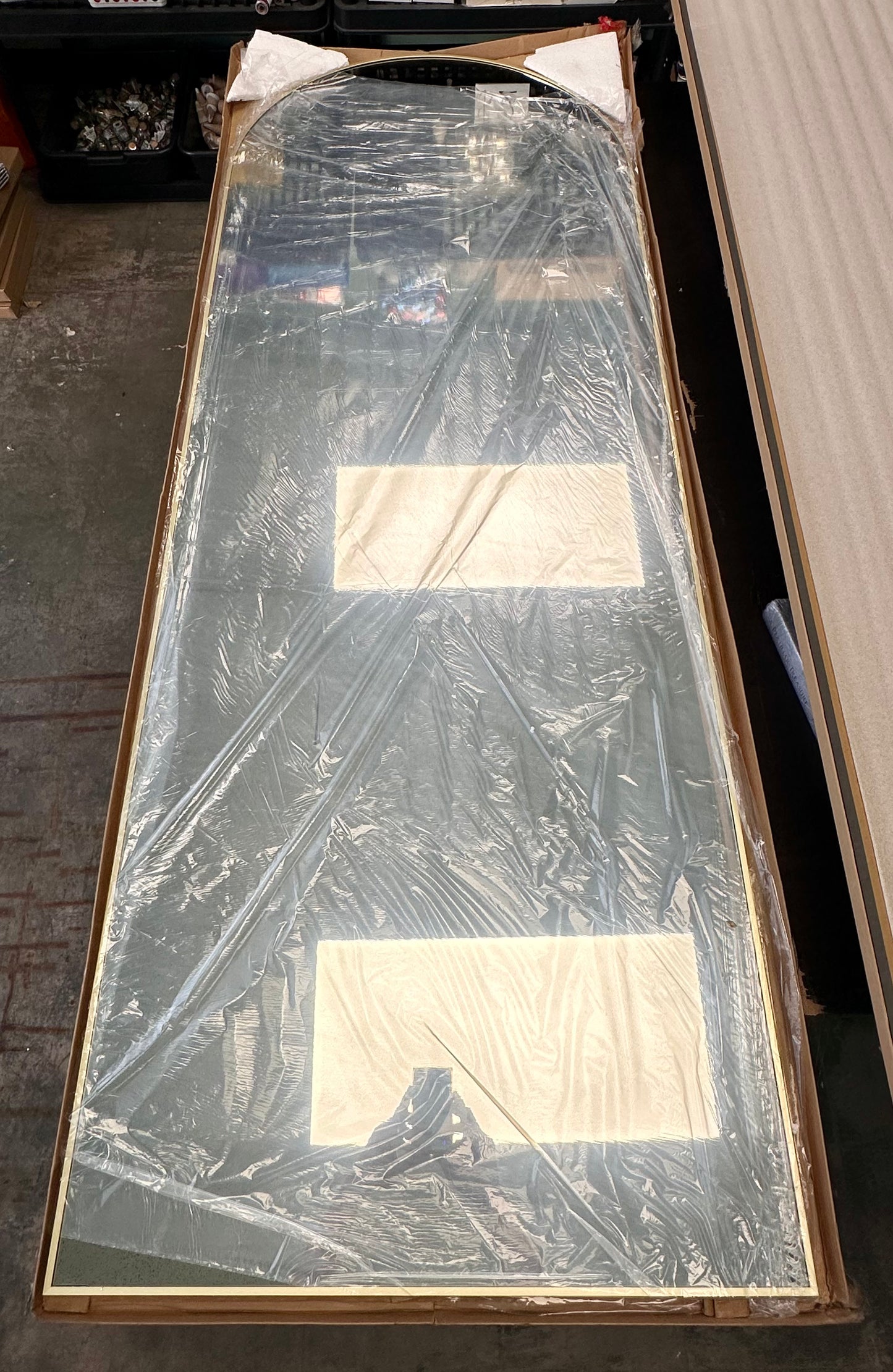 Arched Full Length Mirror with Stand, 71"x26" Aluminum Frame, Free Standing, Hanging, Leaning, Modern and Simple Home Decor, Shatter-proof Nano
Glass, Gold (M450)