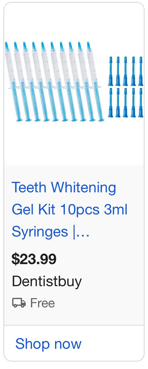 10PCS 3ML Teeth Whitening Gel Syringes Refills 35% CP Bleaching Gel, Tooth Whitener Gel Kit