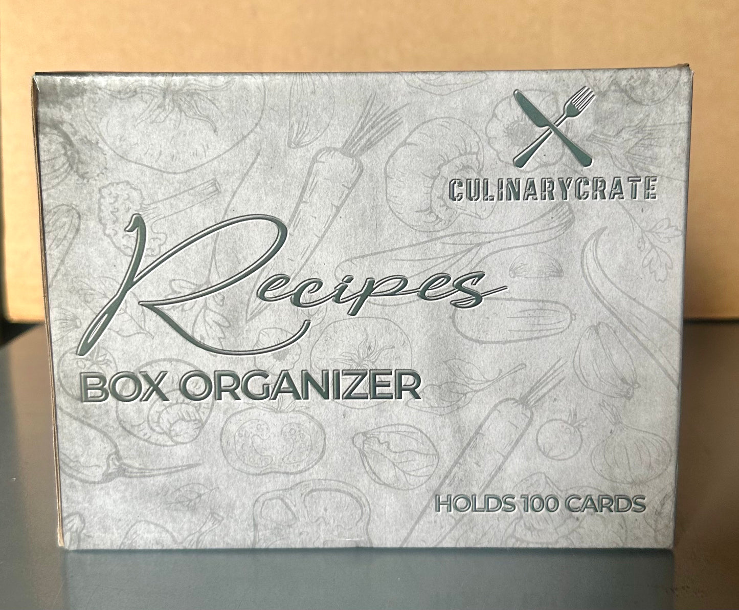 Rustic Wood Recipe Box Organizer Set to Write in Your Own Recipes, Cute Box for Housewarming, Home Decor, Gifting